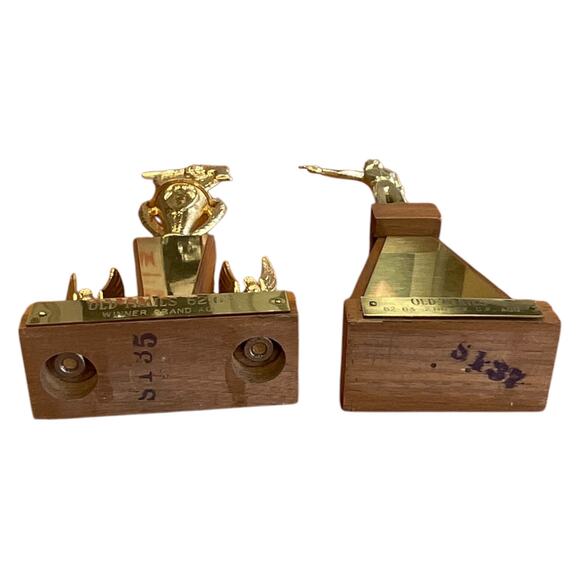Vintage 1962 1963 Old Trails Shooting Trophies Pair Winner and 2nd Place Trophy - Picture 9 of 9